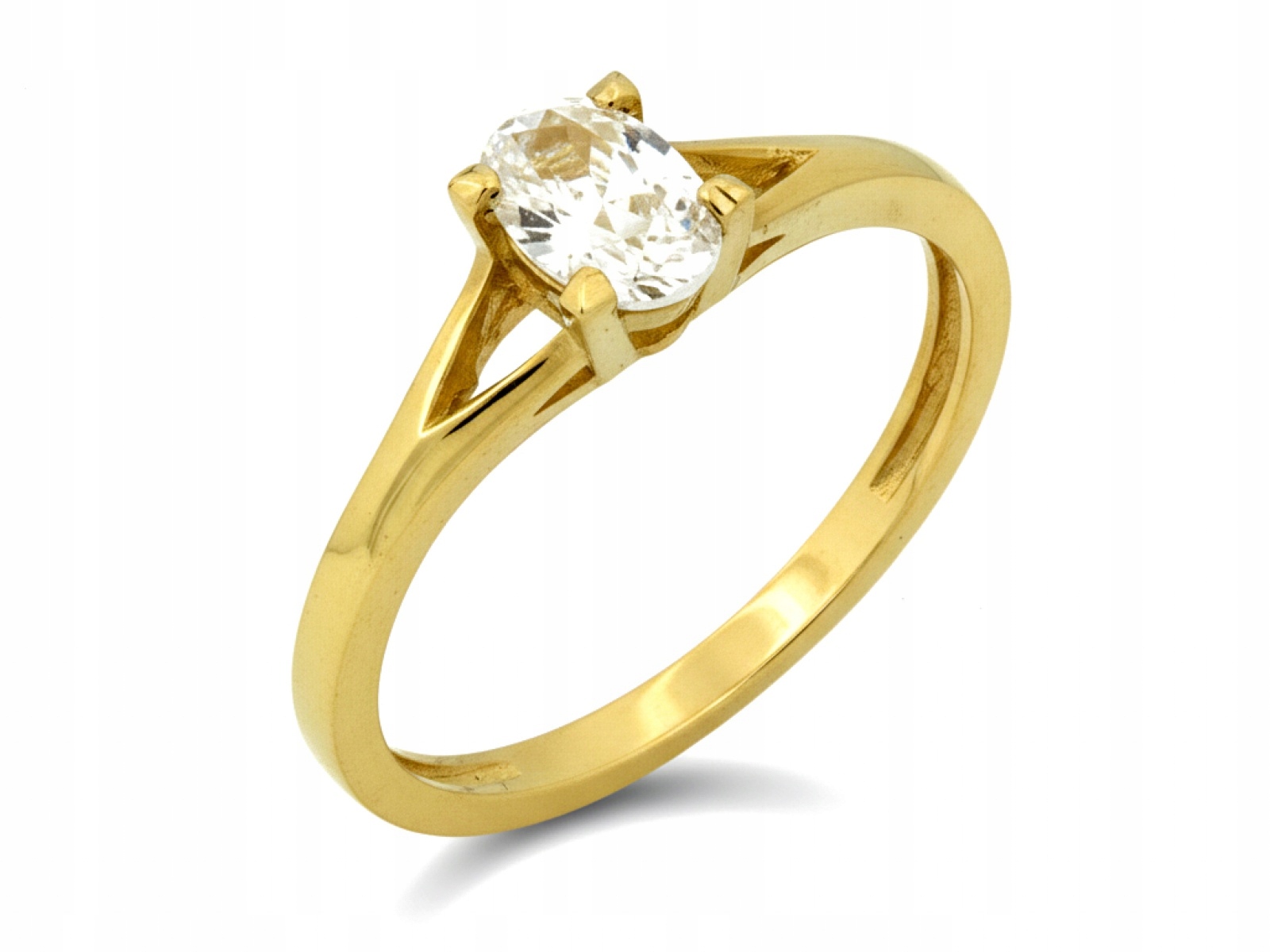 Zlatý prstýnek 585 Bílý zirkon Ovál 15r na Valentýna 1.70 g