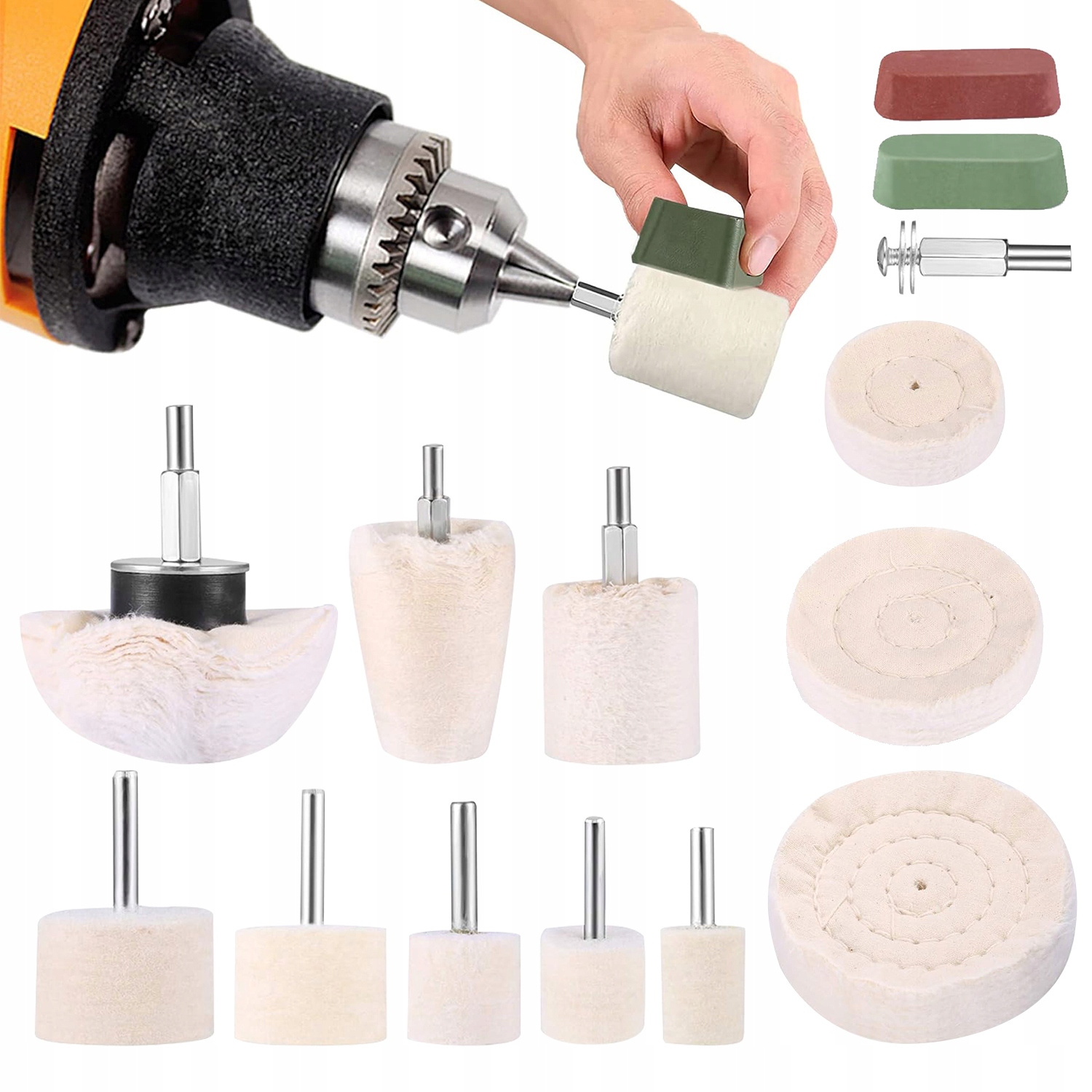 Koło Polerskie Do Wiertarki Z Pasta Polerska Do Aluminium Stali Nierdzewnej