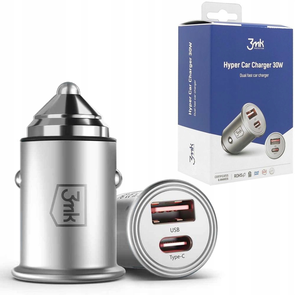 

Ładowarka Samochodowa 3mk Hyper Usb Usb-c Pd 30W