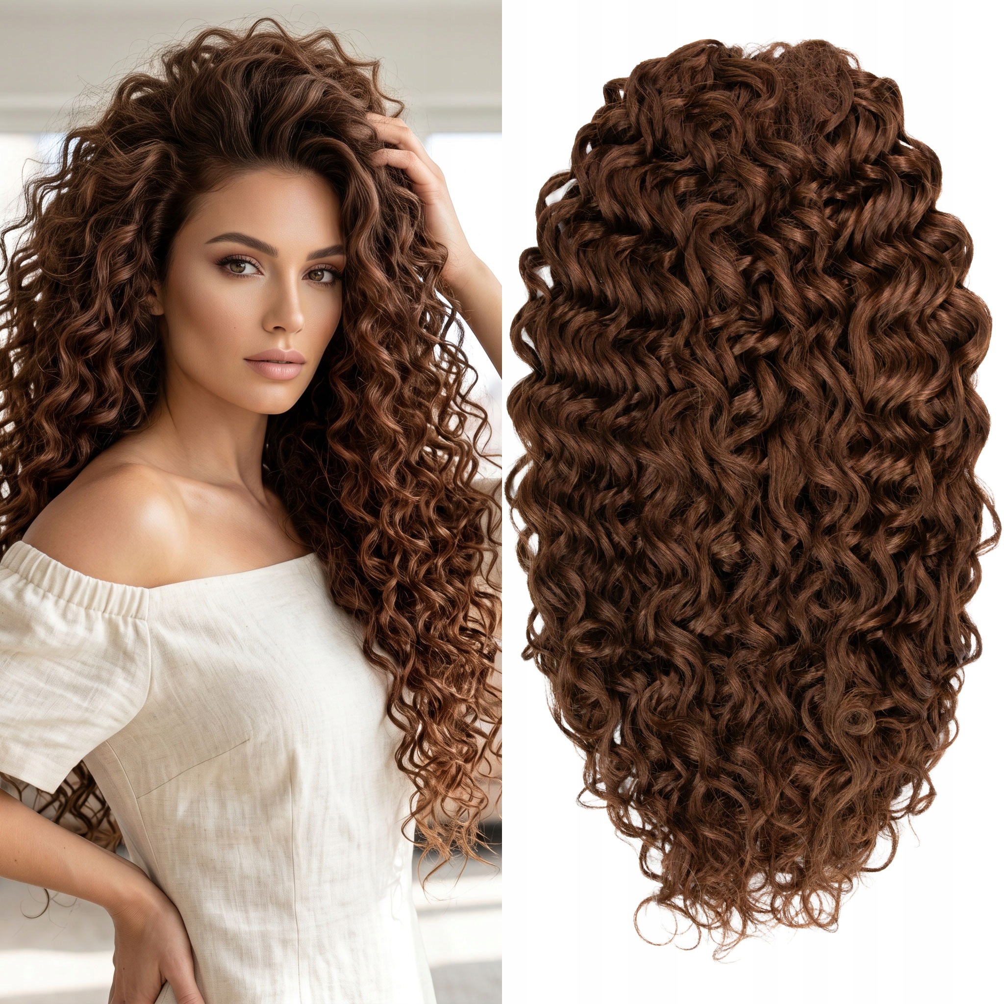 Syntetické vlasy umělé vlny Afroloki Jessica Pro 50 cm 20" 300 g hnědé