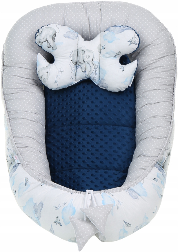 KOKON NIEMOWLĘCY GNIAZDO KOJEC MINKY ZESTAW XXL BABYMAM 7 EL. Materiał bawełna