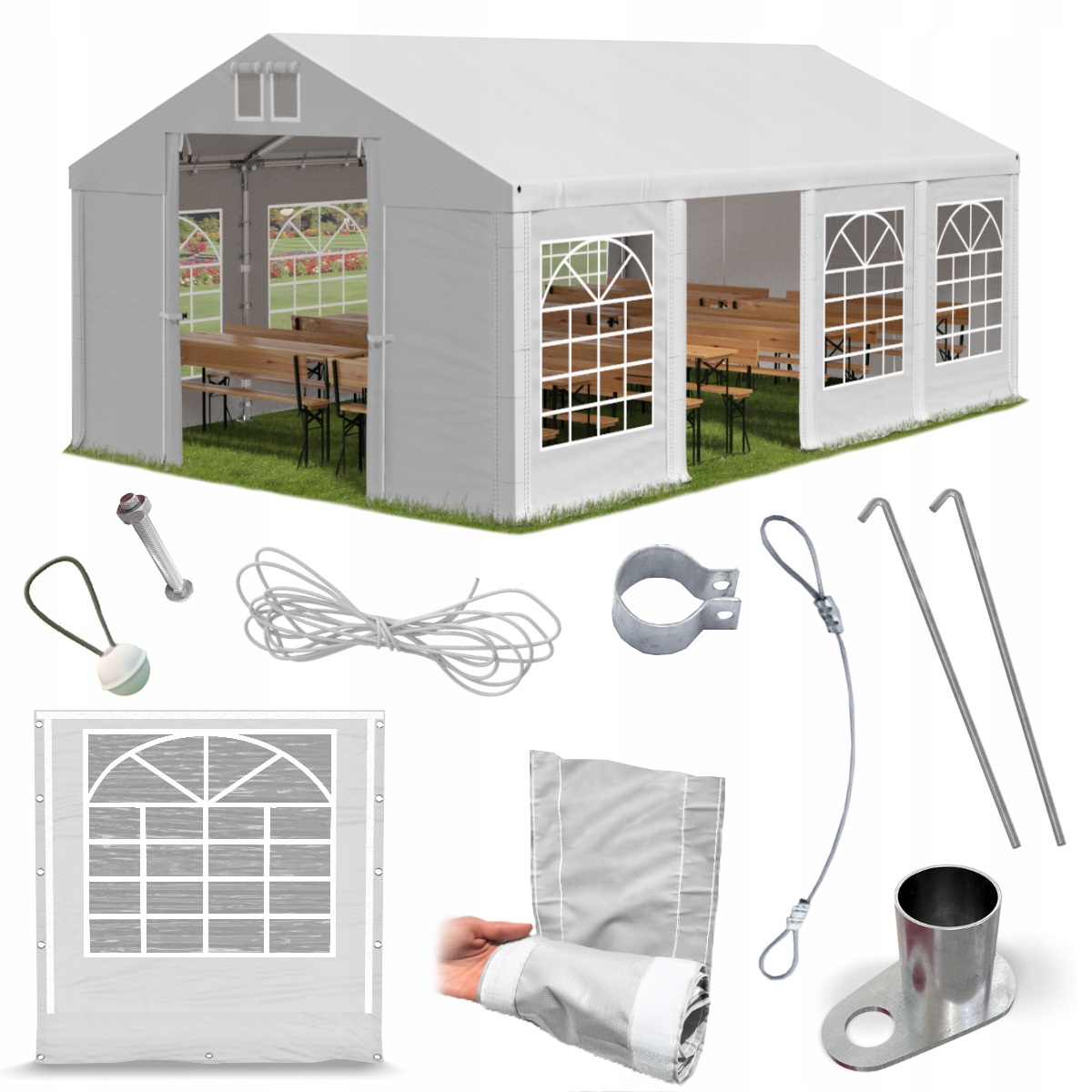 

Namiot Imprezowy 4x8 Garażowy Ogrodowy Das 560 S