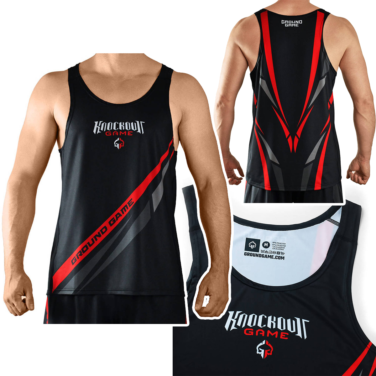 Tank Top bokserski męski treningowy Ground Game Knockout r. L