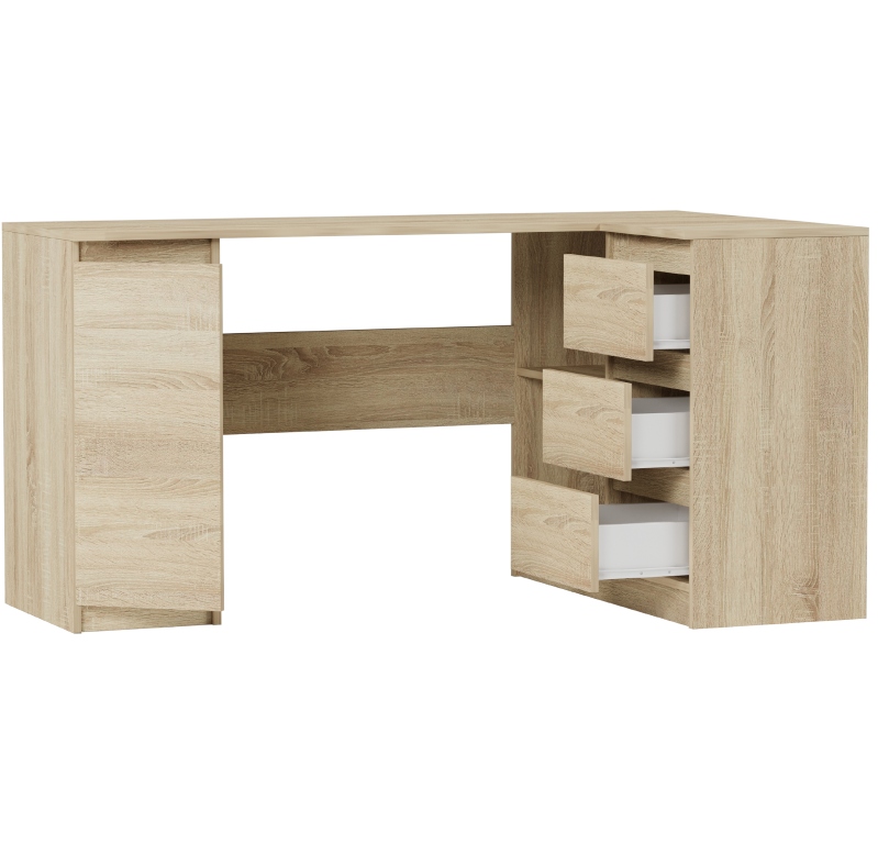 Meble Biurko narożne komputer 3sz 124cm sonomaN12