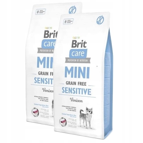 Levně Brit Care Dog Mini Grain Free Sensitive Venison Zvěřina Dvojbalení 2x2kg 4kg