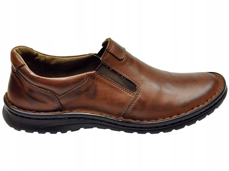 MĘSKIE POLSKIE MOKASYNY SKÓRZANE 515 RUDY 42 Oryginalne opakowanie producenta pudełko