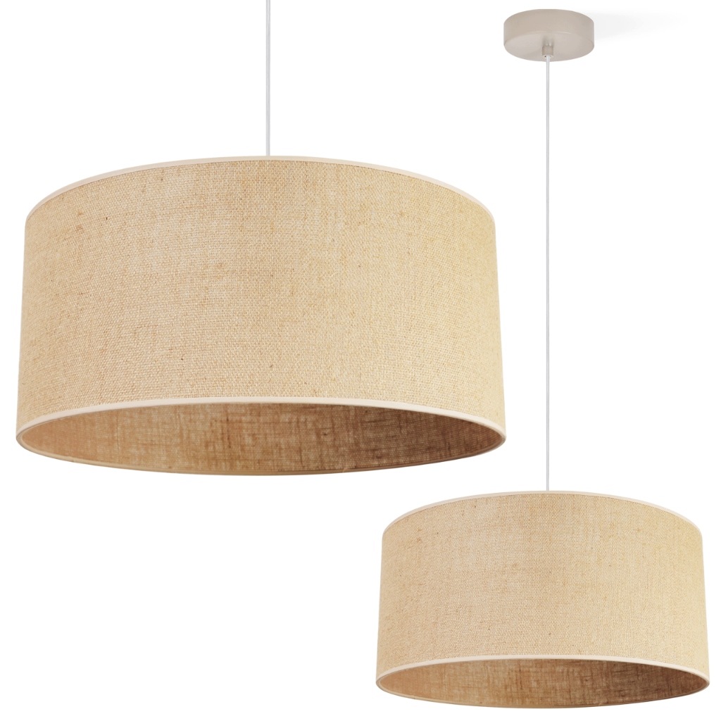 Závesná Stropná Lampa Luster S Tienidlom Juta Boho Japandi Do Obývačky