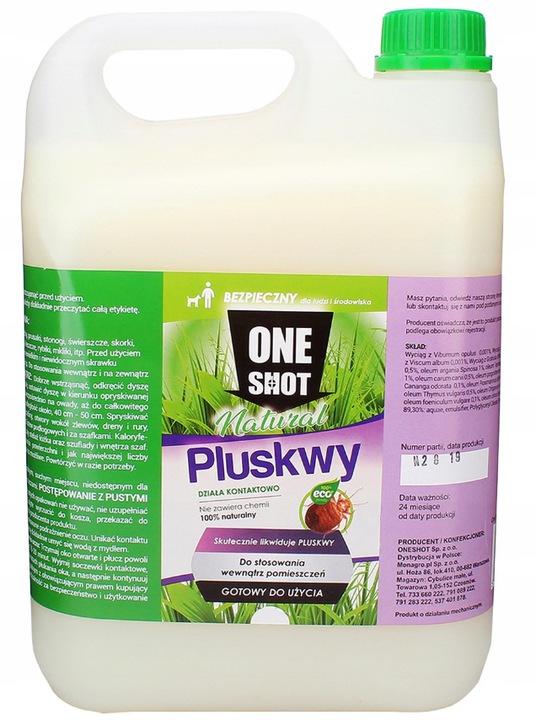 Oprysk na Pluskwy gotowy do użyci OneShot Natur 5L