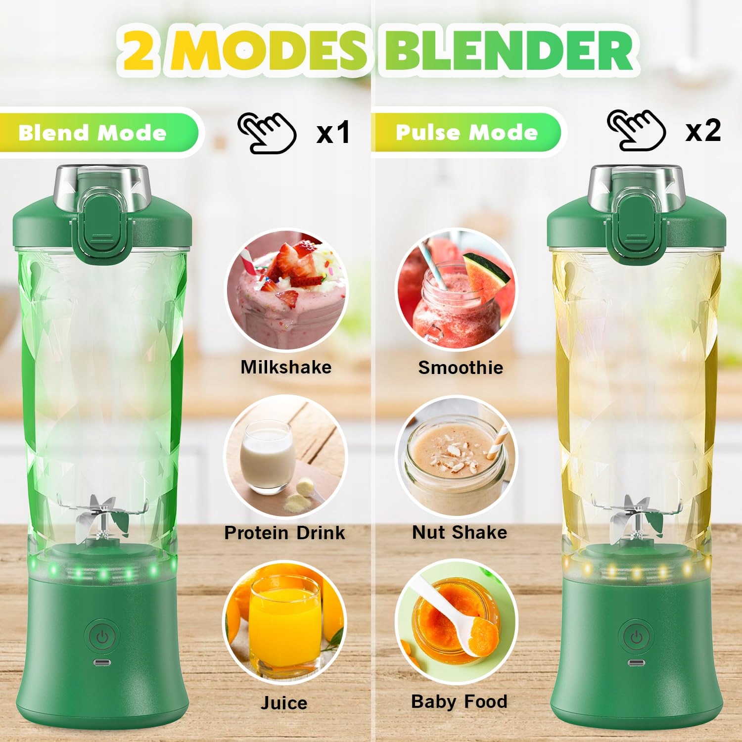 NexaEase Blender Smoothie Maker 600ml USB Do Kuchni i Podróży — miniatura 3
