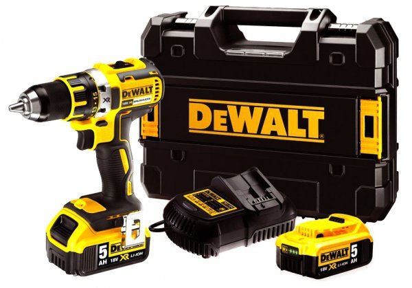 Dewalt Wiertarko-wkrętarka, 18V, 70 Nm, Bezszczotkowa, Zestaw 2X5AH, Ładowa