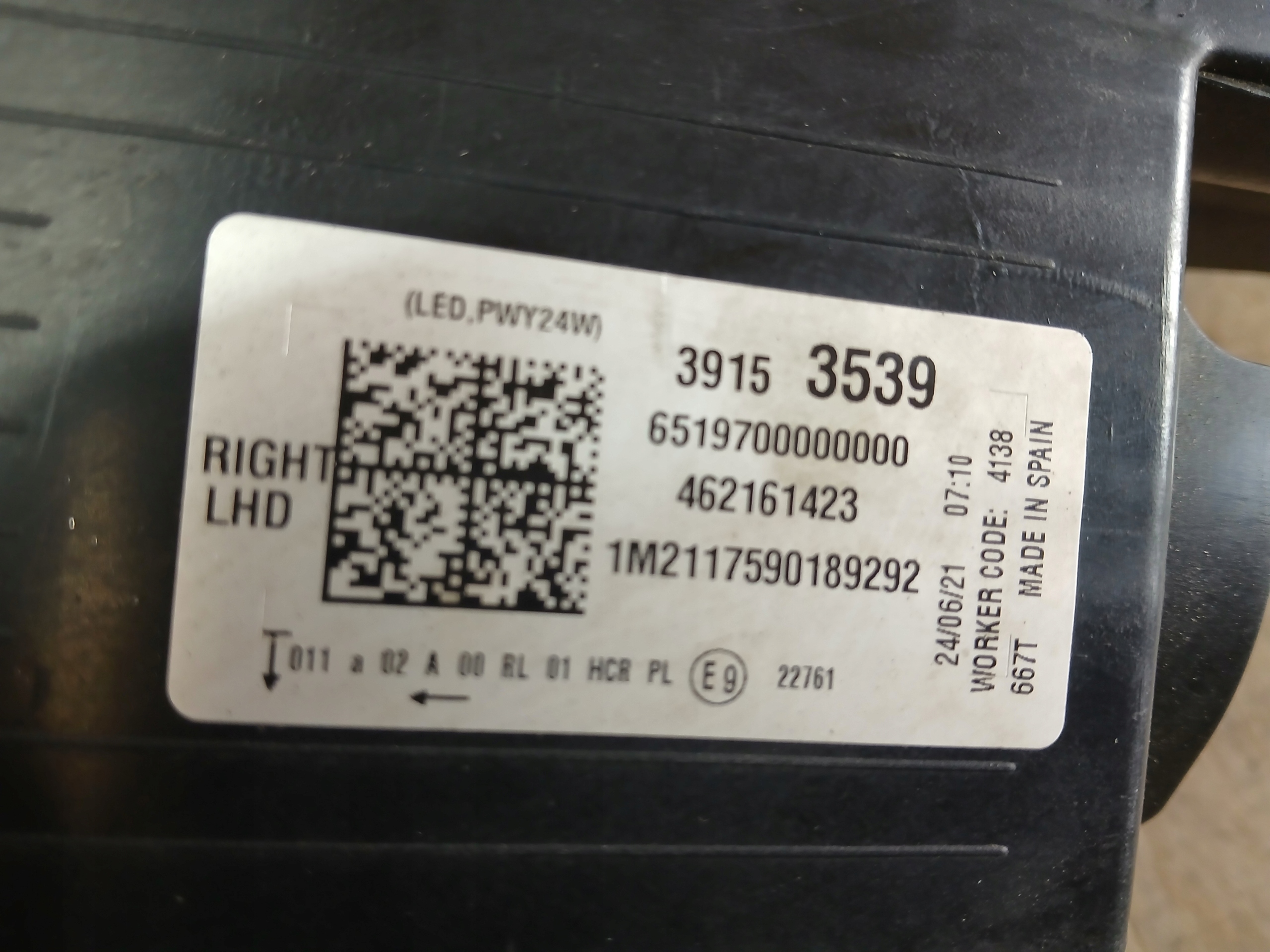 light front right OPEL CROSSLAND LIFT FULL LED 39153539