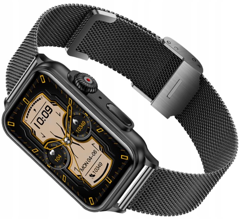 Chytré Hodinky Rubicon RNCF06 Módní Černý Mesh Sms Hovory Trénink Menu Pl