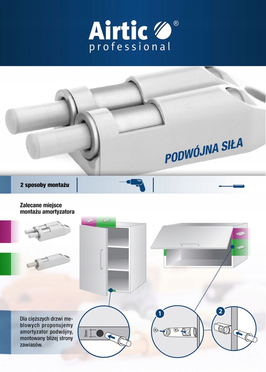 Amortyzator stoper odbojnik AIRTIC z adapterem kpl Kod producenta AIRTIC_KLON