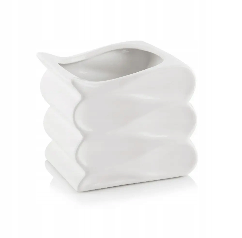 

Nowoczesna Osłonka Ceramiczna Fala 15x13 cm Biała
