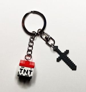 Brelok z LEGO minecraft TNT i miecz DIY