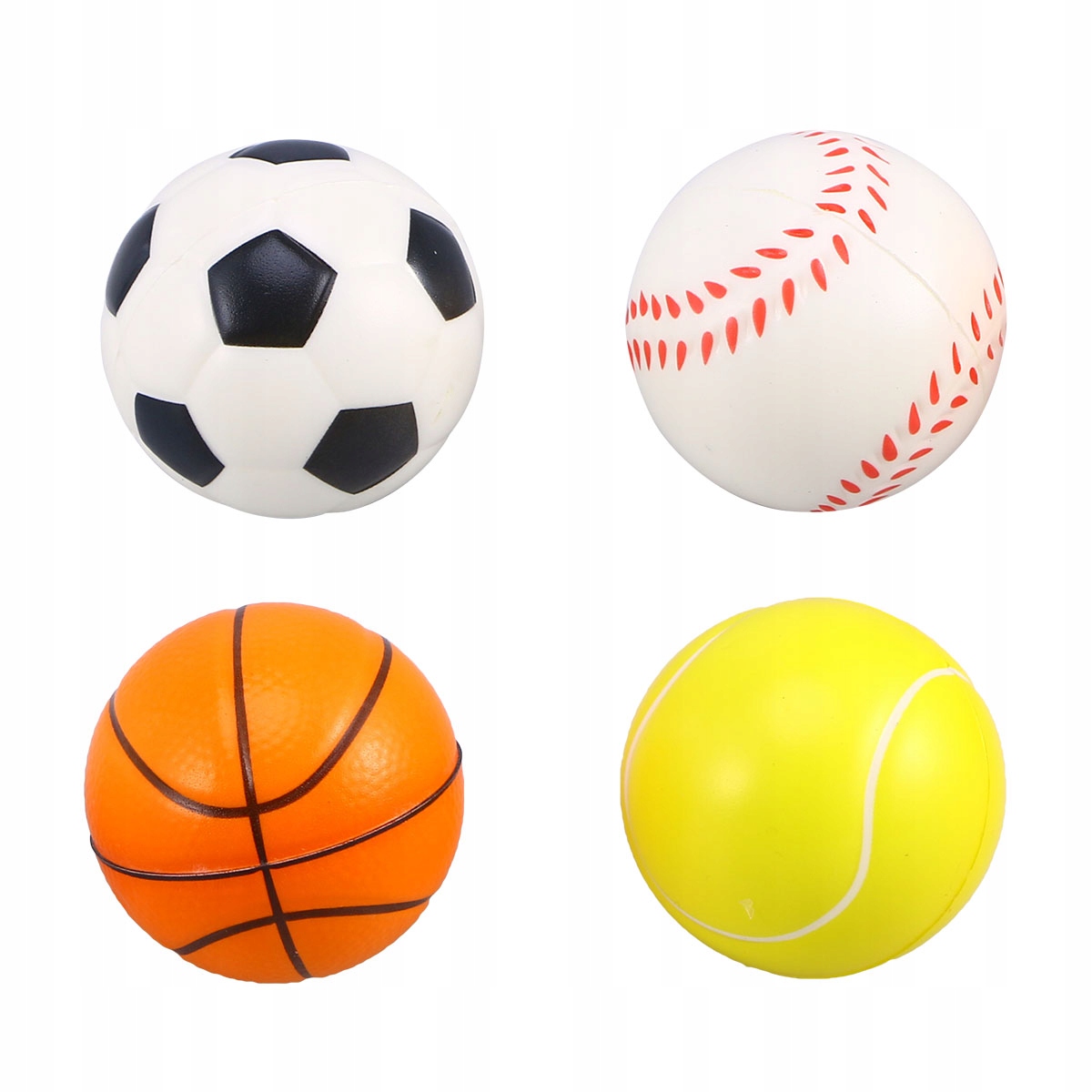 12 Sztuk Kolorowych Gąbkowych Piłek Sportowych: Piłka Nożna, Koszykówka, Tenis