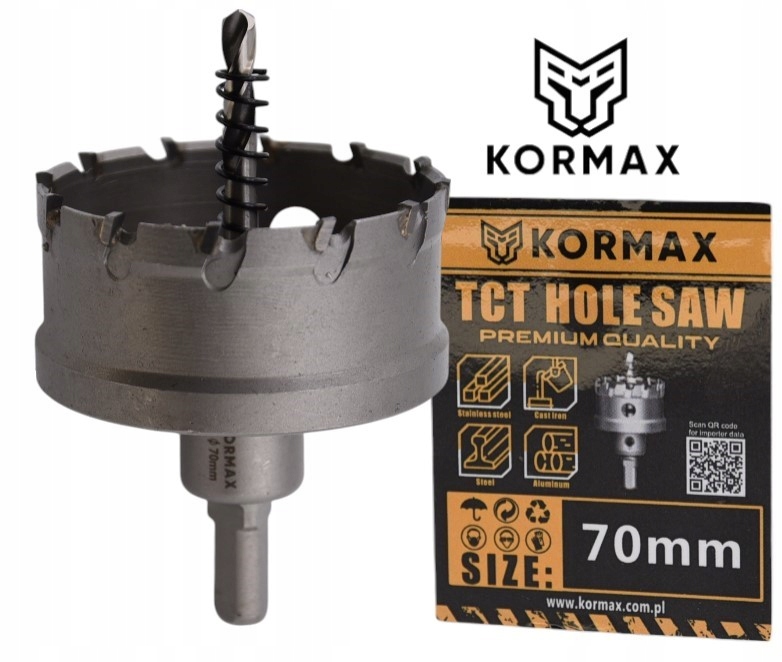 Otwornica 70mm wiertło koronowe węglik spiekany Tct 70x25 Otwornica Widiowa