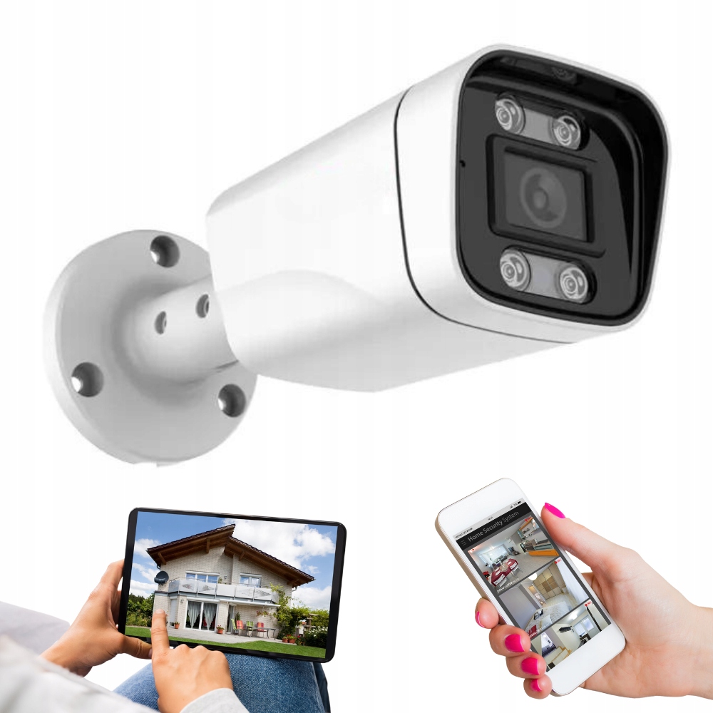 KAMERA ZEWNĘTRZNA WODOODPORNA REJESTRATOR IP66 TUBOWA IP PoE 8MPX HQ ZOOM