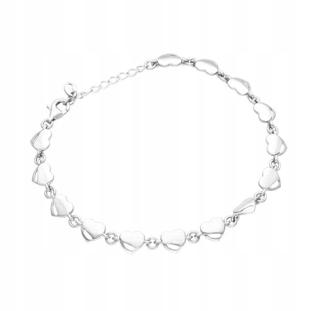 Náramek srdce hladké stříbro