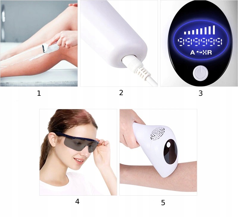 DEPILATOR LASEROWY IPL DO WŁOSÓW 8-MOCY ZESTAW BEZBOLESNY KOSMETYCZKA NÓG Głębokość produktu 10.5 cm