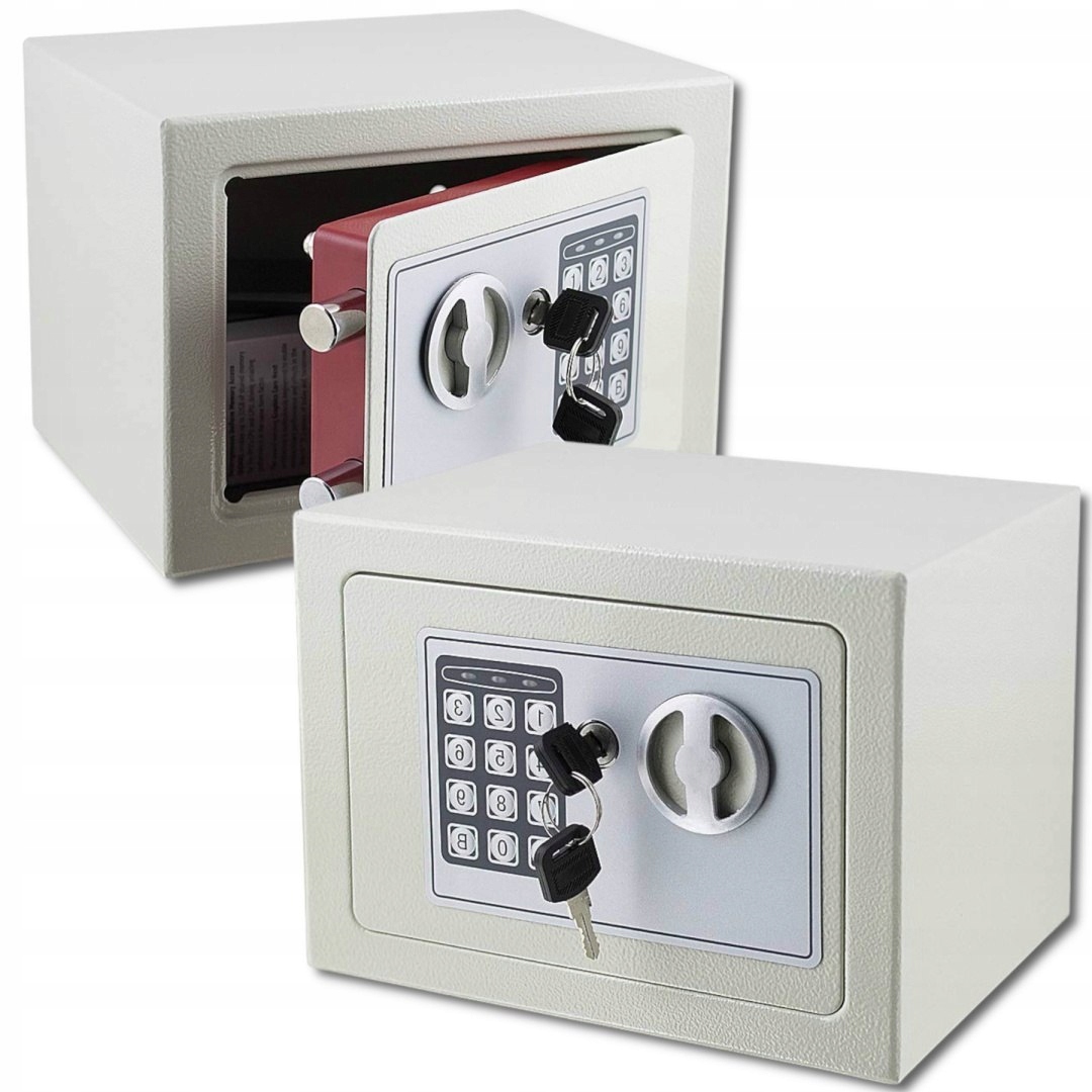 Sejf Elektroniczny Mini Biurowy Jasny Szary