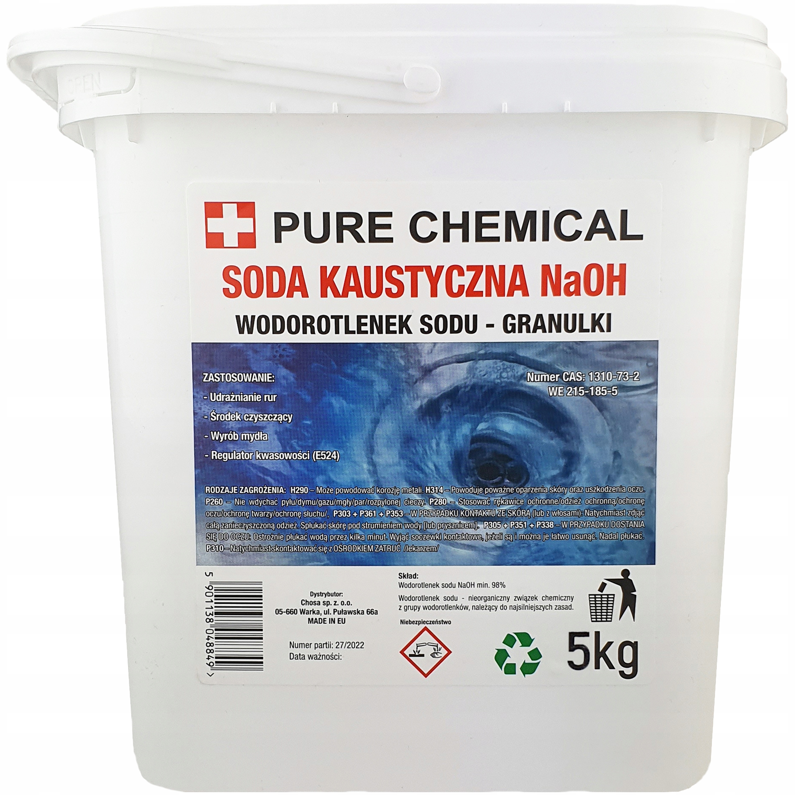 Levně Louh Sodný Na Trubky Hydroxid Sodný 5 Kg