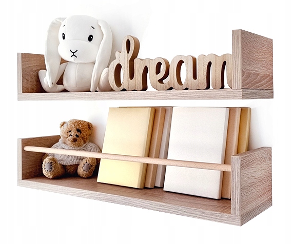 

Półki styl skandynawski 2szt. Dąb sonoma szer 60cm