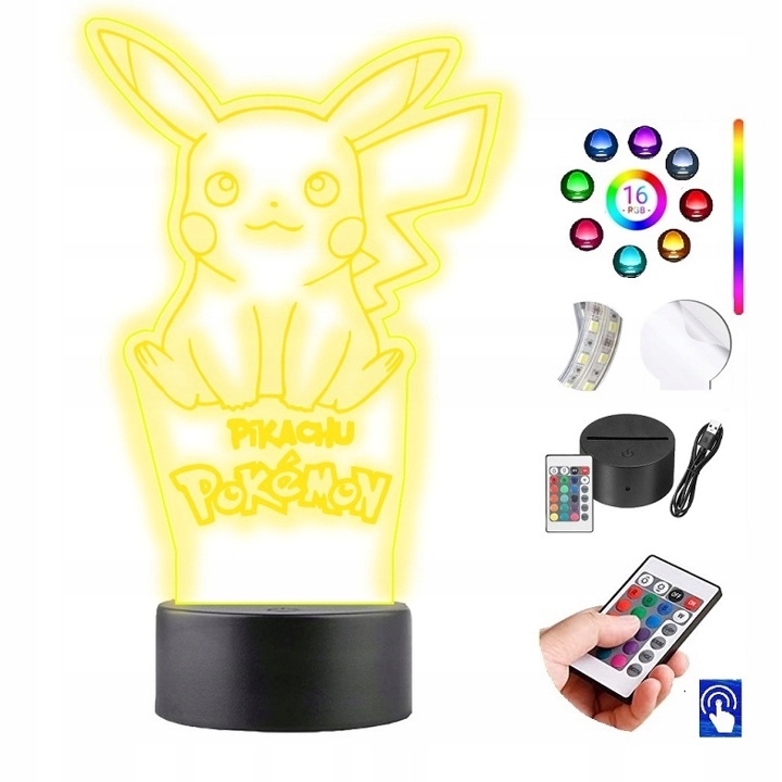 

Lampka na biurko Pokemon Pikachu 16 Led Plexido