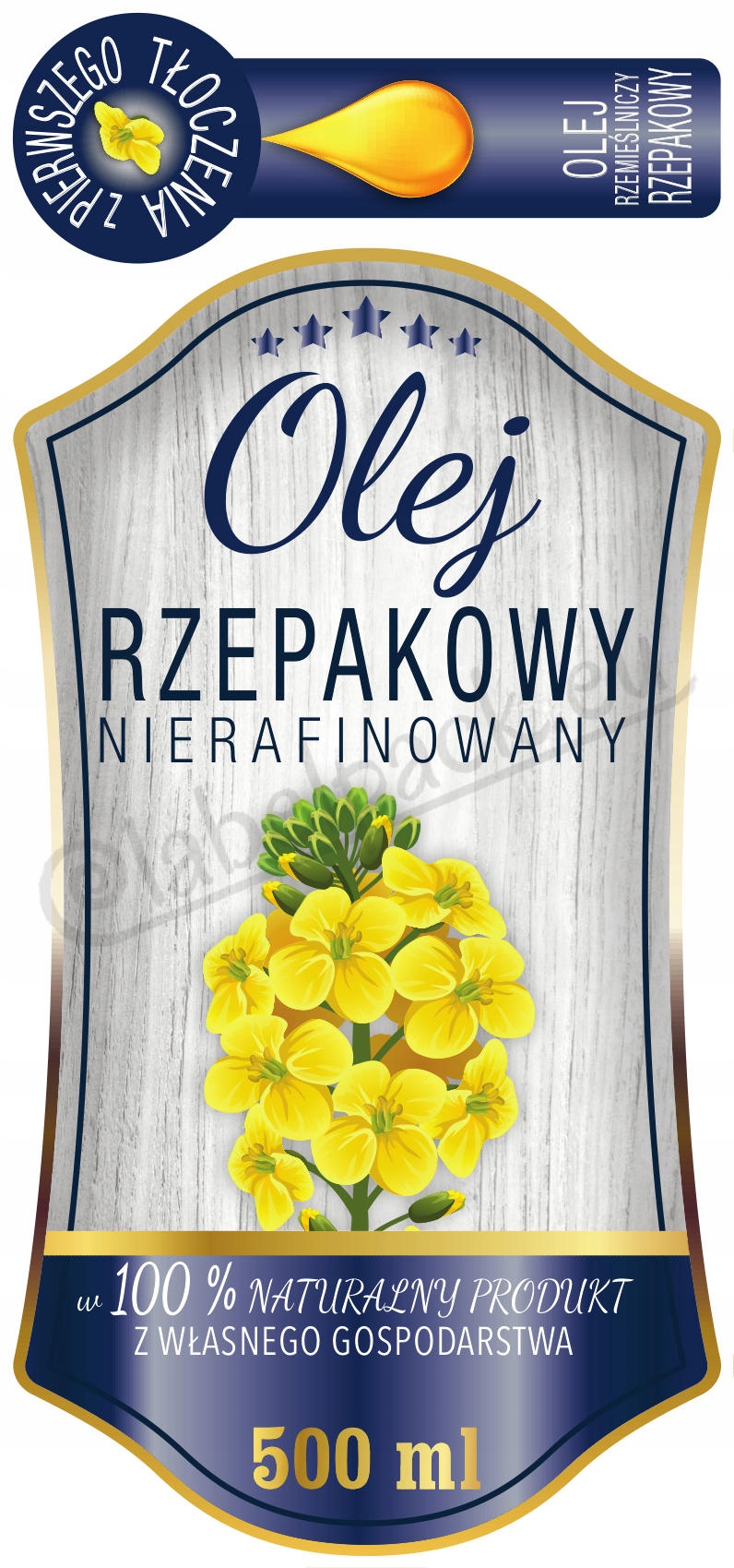 

Olej Rzepakowy Etykieta 500ml, naklejka 12 szt
