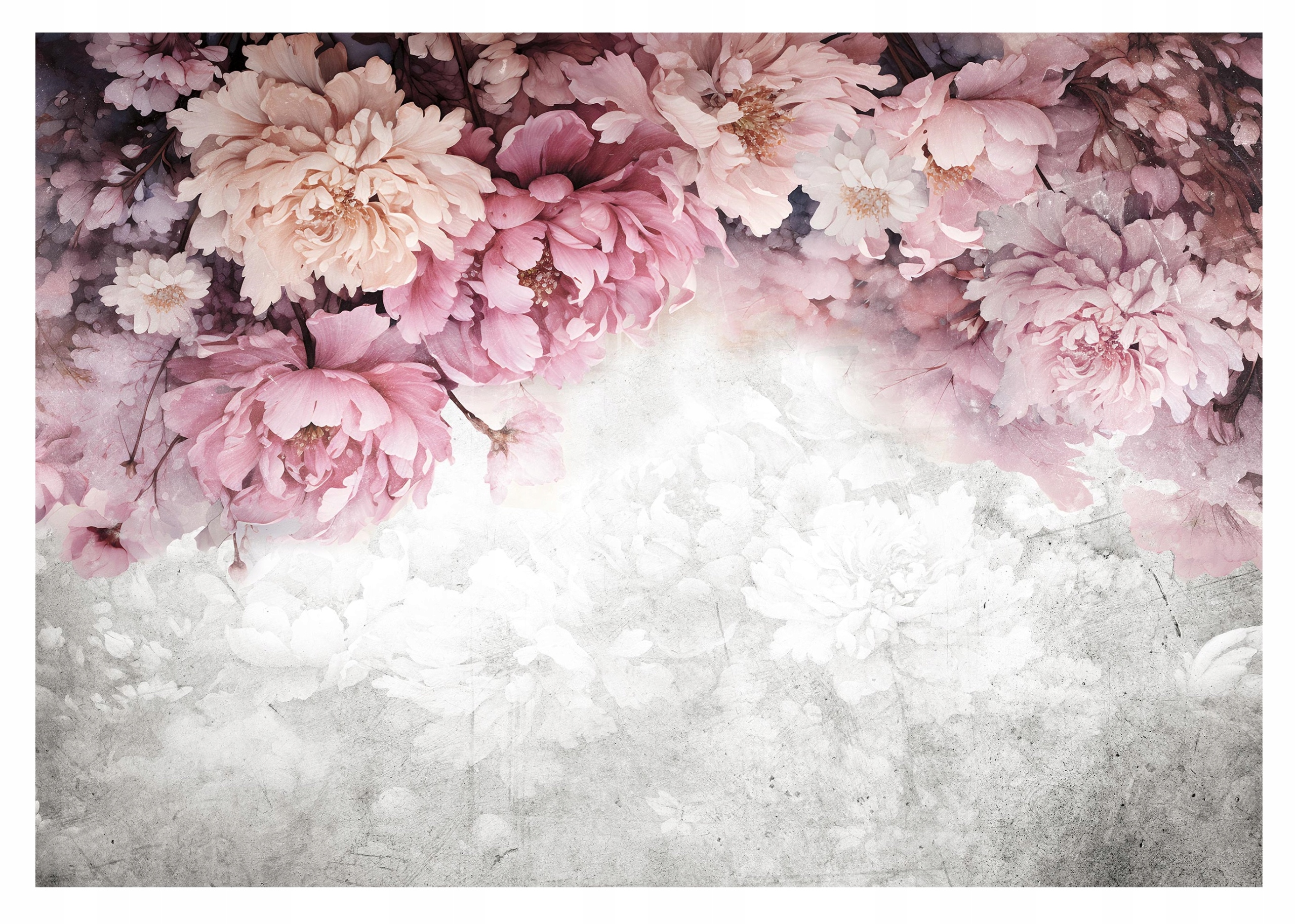 Fototapeta Závěsné Květiny Pivoňky Zeď Tapeta Do Předsíně Kanceláře 312x219