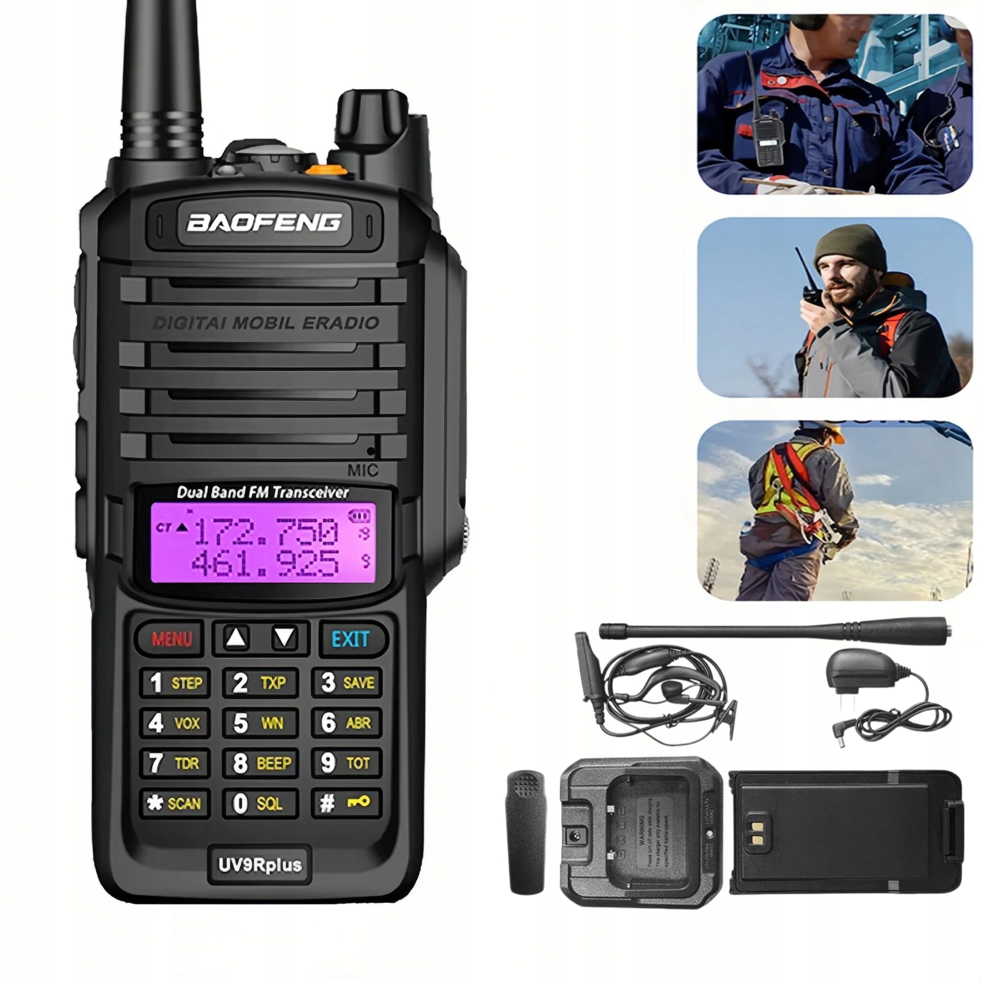 Baofeng UV-9R Plus Vysílačka 15W 128CH Vhf/uhf přenosný radiotelefon