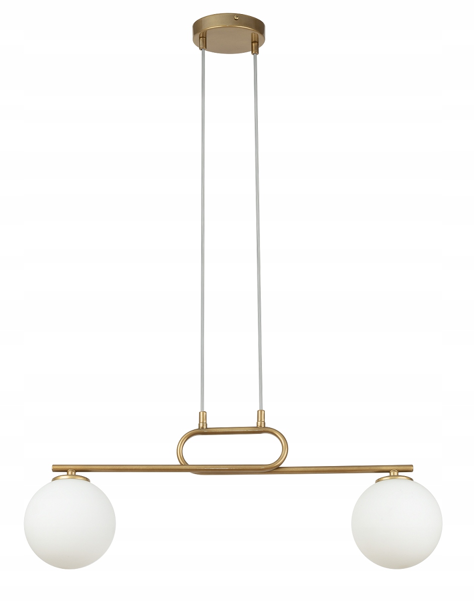 Závesná dekoratívna lampa zlatá 2xG9 Tes biele gule Sigma Lighting