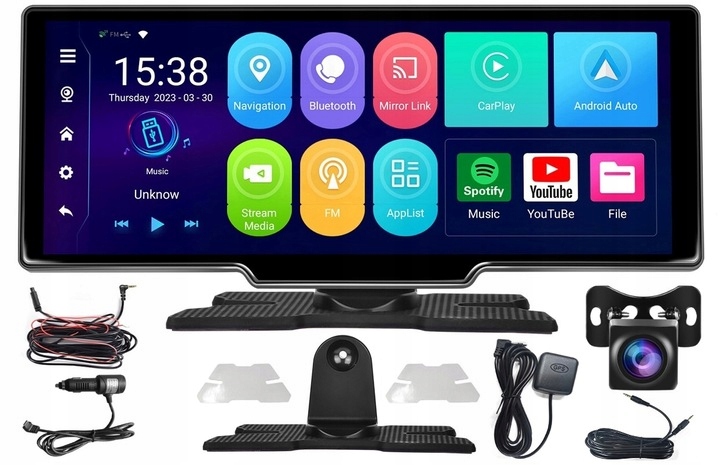 Radio samochodowe 10" Apple CarPlay, Android Auto, Bluetooth