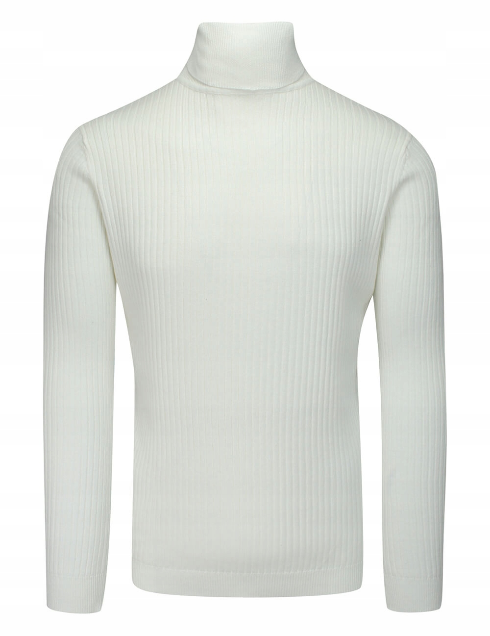 Biały (kość słoniowa) Prążkowany Golf SLIM - S