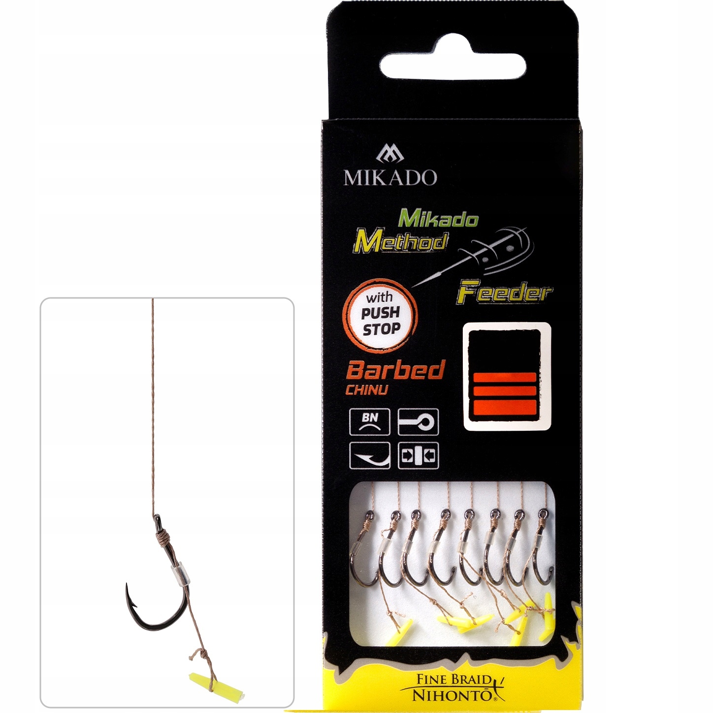 MIKADO PRZYPON DO METODY PUSH STOP Z PLECIONKĄ NR 12 OPK 8 SZT