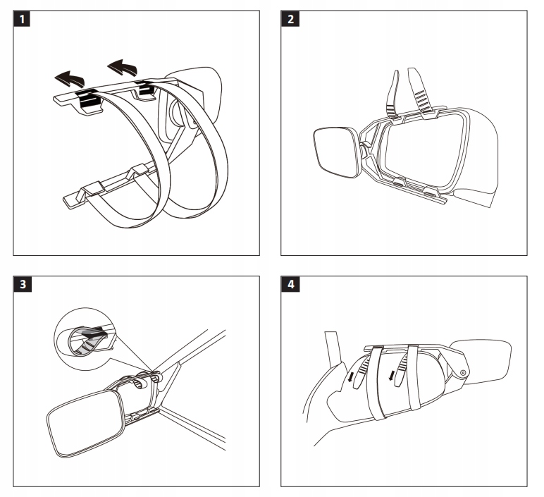 [ZESTAW] - 2 x Lusterko dodatkowe DO HOLOWANIA PRZYCZEPY KEMPINGOWEJ KOMPLE Marka Kam-Przyczepki
