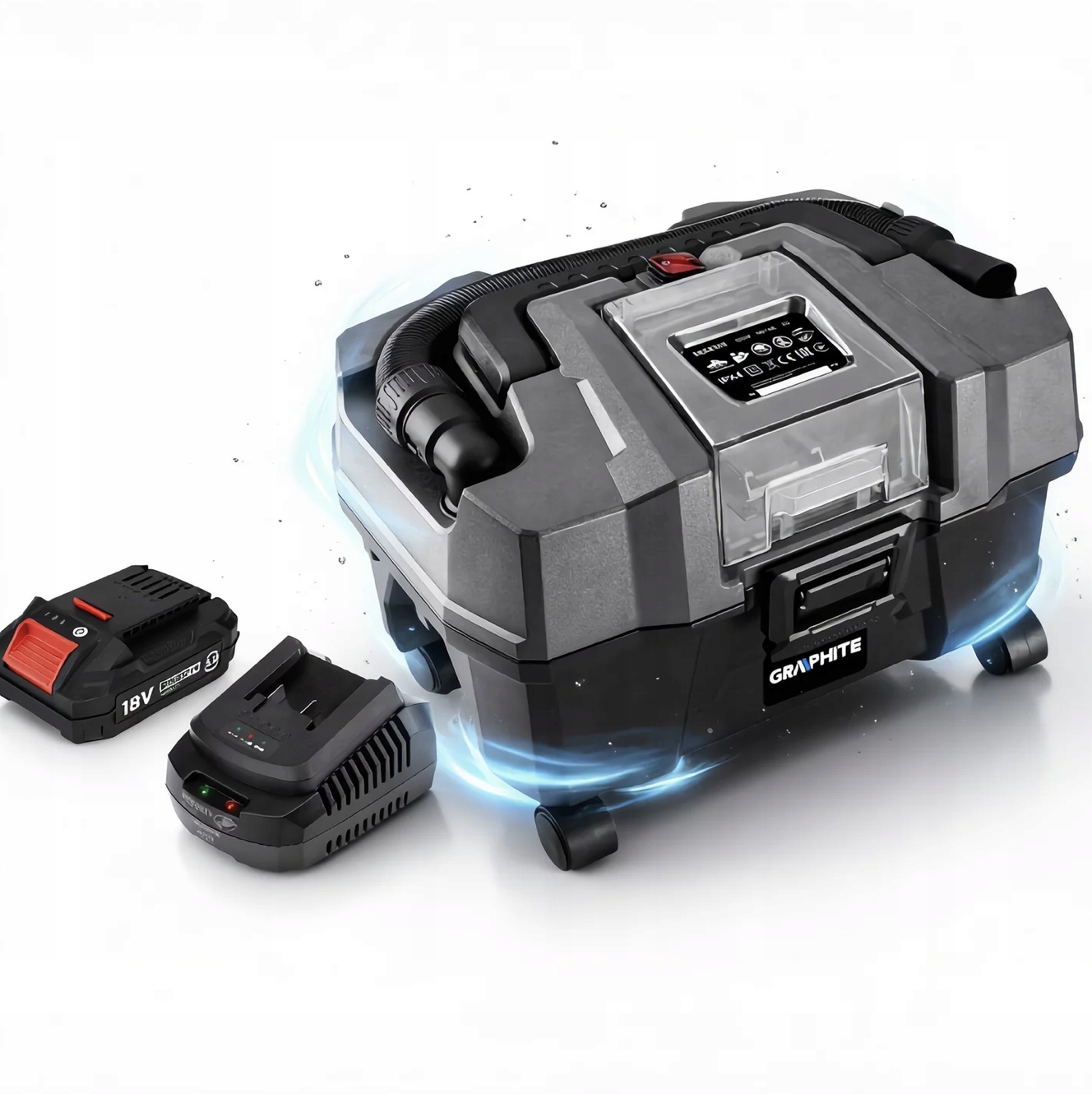 Graphite Vysavač 58GE105 18V Li-ion 10L Akumulátor 2AH Sada