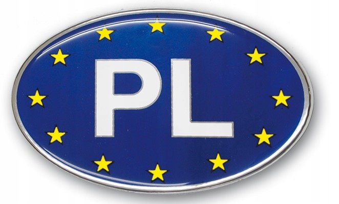 Naklejka Pl Polska Ue Emblemat 3D 9,5 x 6,5 cm 1/05030