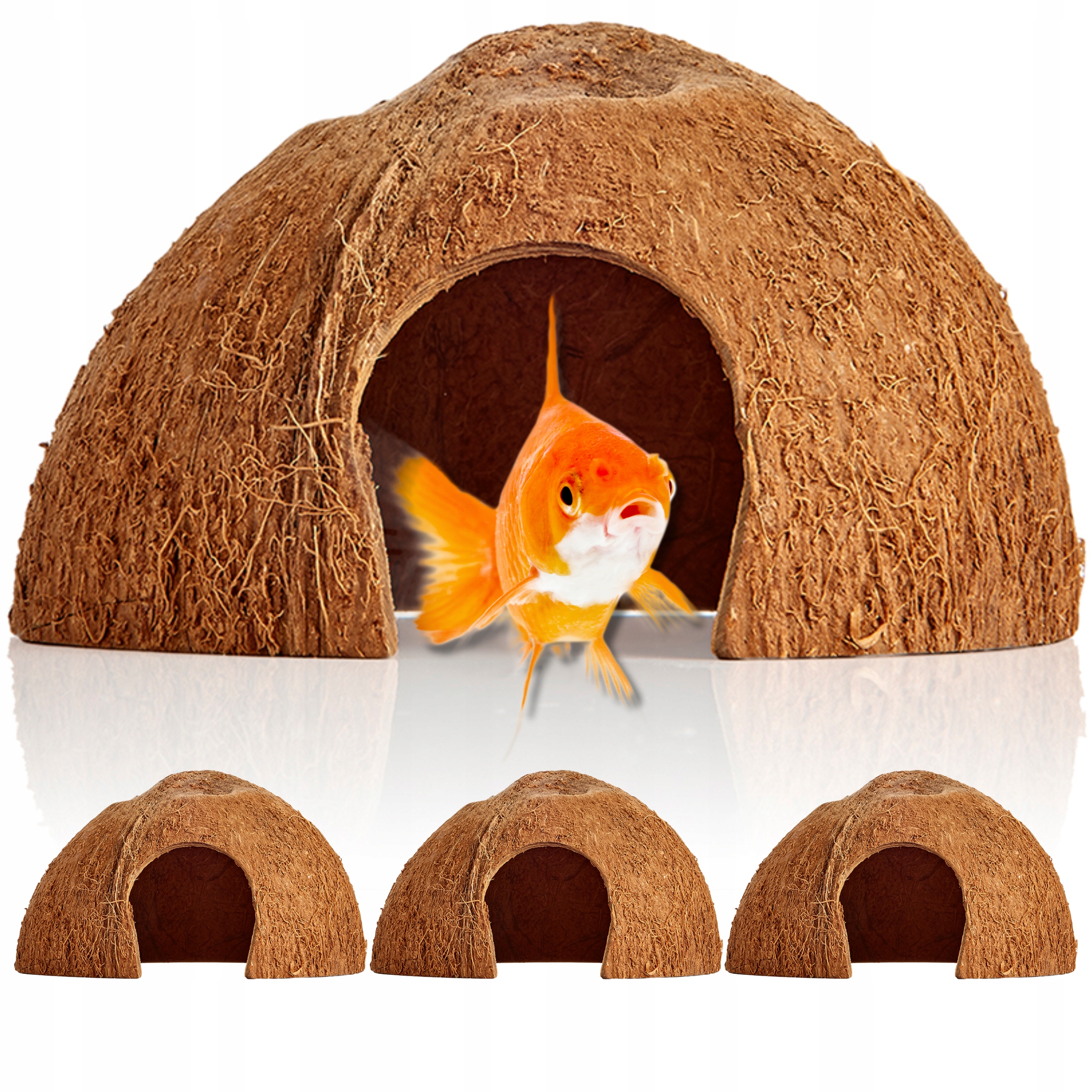 KOKOS DO AKWARIUM TERRARIUM 3 SZT ŁUPINA KOKOSA KRYJÓWKA DLA RYB PAJĄKA