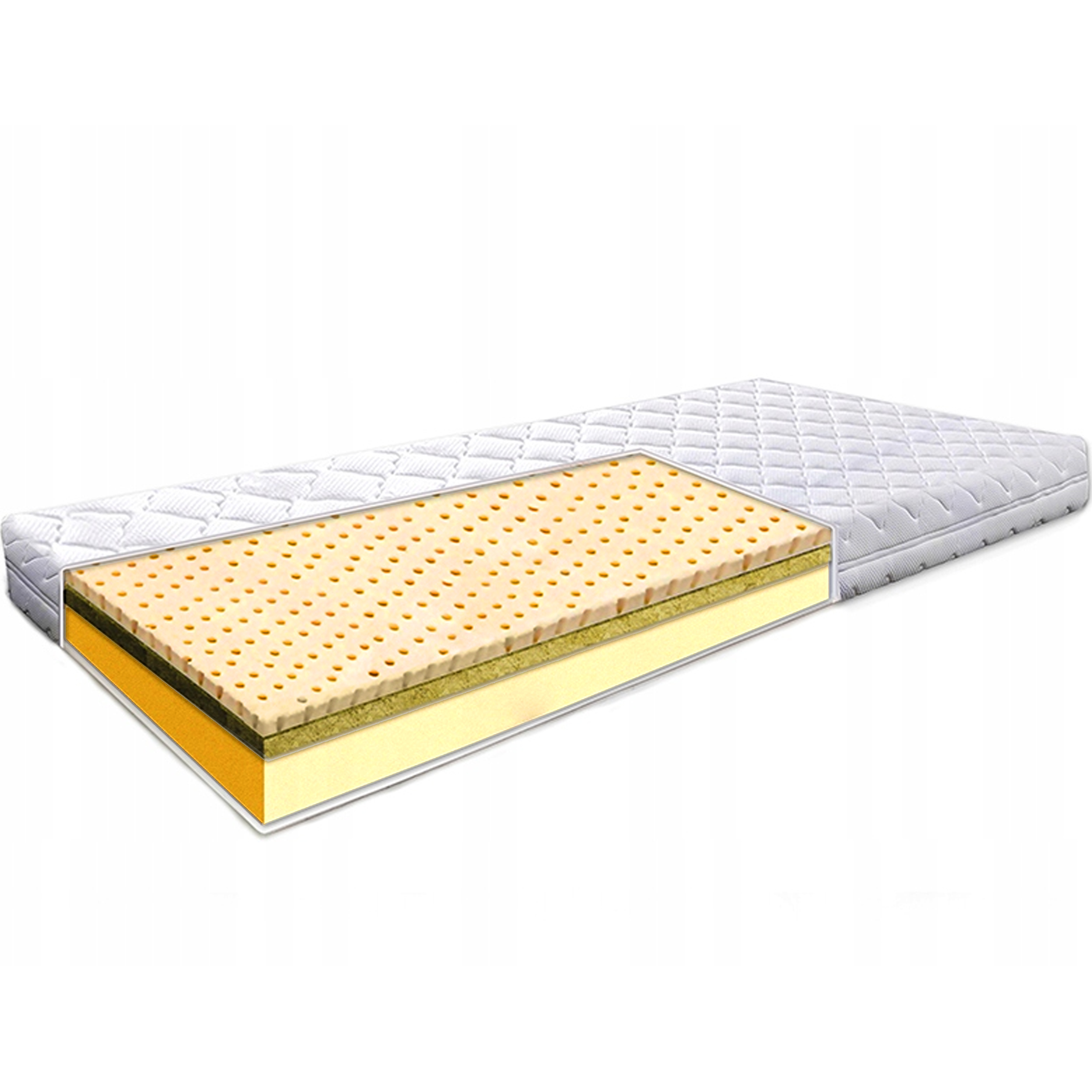 Materac 100x200 lateksowy trawa morska jod 15cm redukcja drgań lato/zima H2