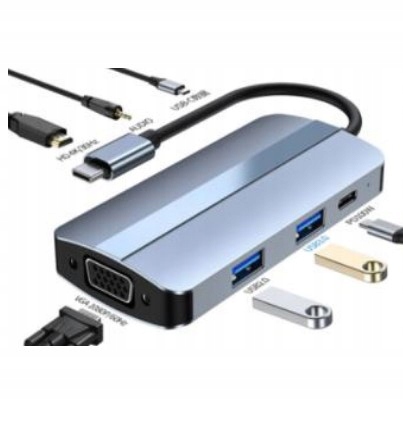 

Adapter Hub Przejsciówka 7 w 1 Usb-c Sd 4K Usb 3.0