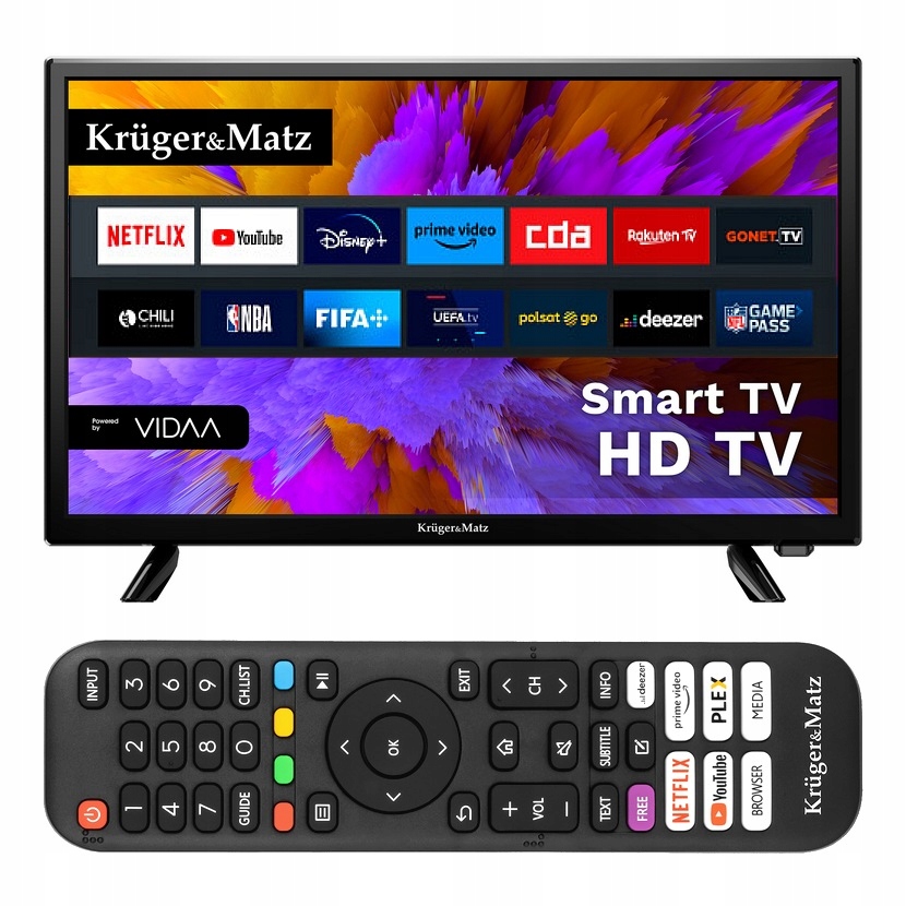 Telewizor SMART TV WiFi 24 cale HD VIDAA APLIKACJE Youtube Prime Netflix