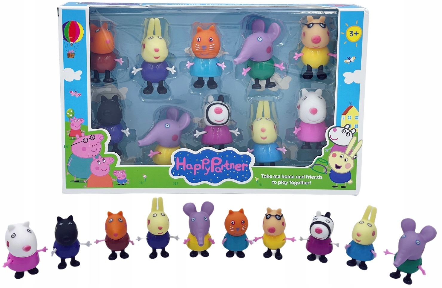 

Figurki Świnka Peppa Przyjaciele 10 szt Zestaw