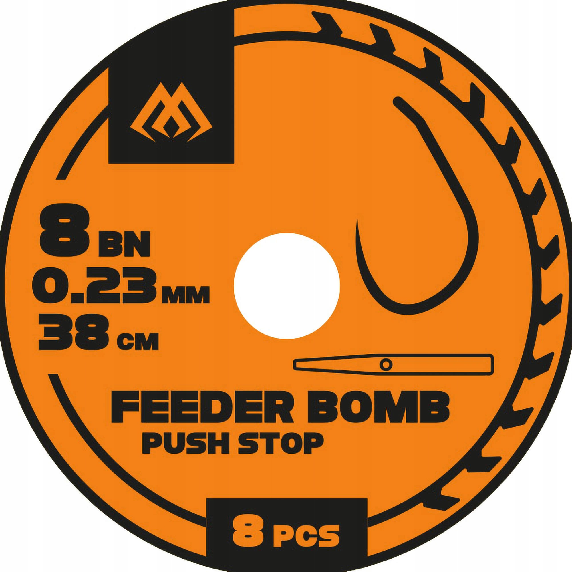 Gotowe Przypony Mikado Feeder Bomb Push Stop Bezzadziorowe 8/0.23mm/38cm