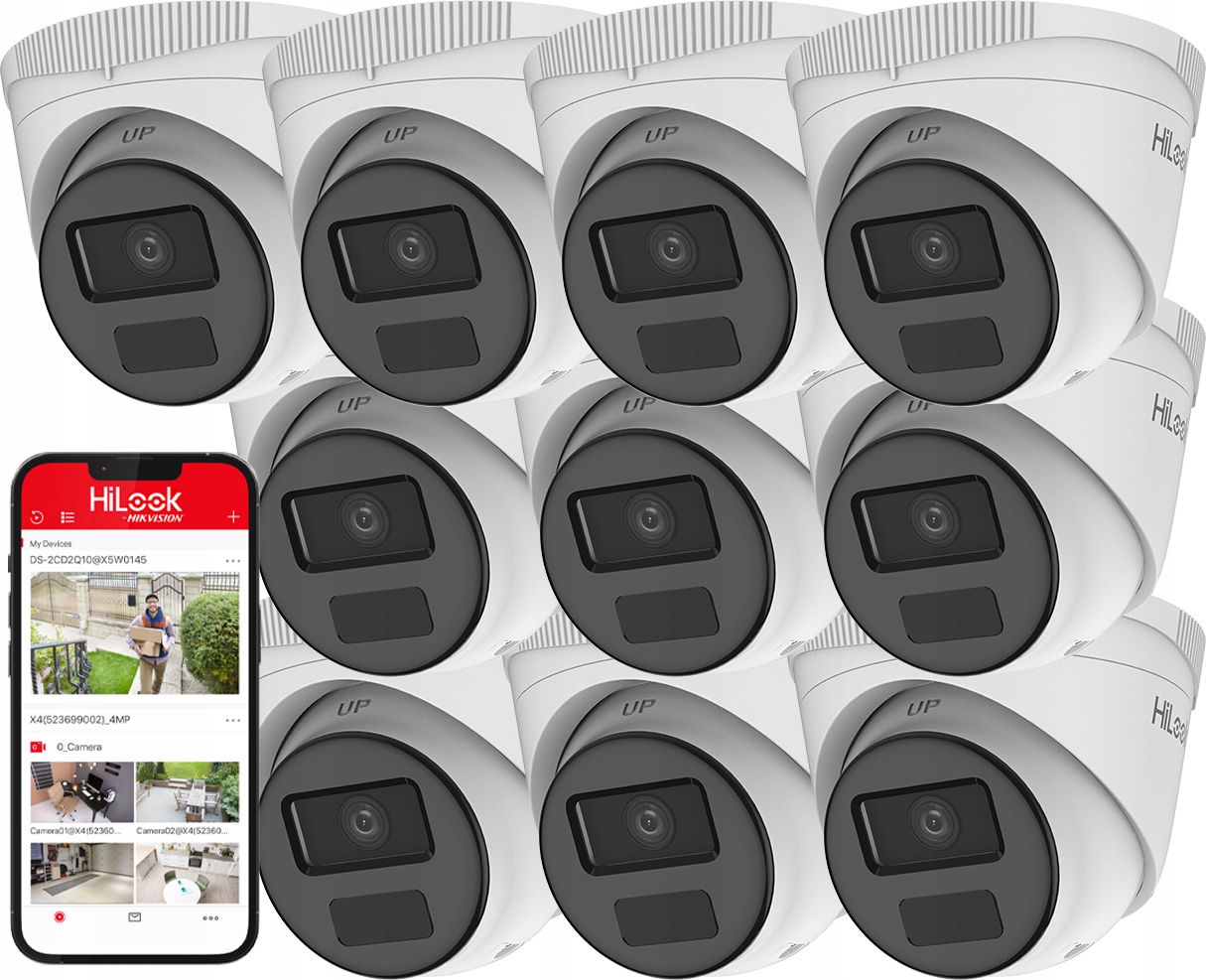 Vonkajšie Ip kamery x10 FullHD HiLook od Hikvision IPCAM-T2-P PoE IR20 m