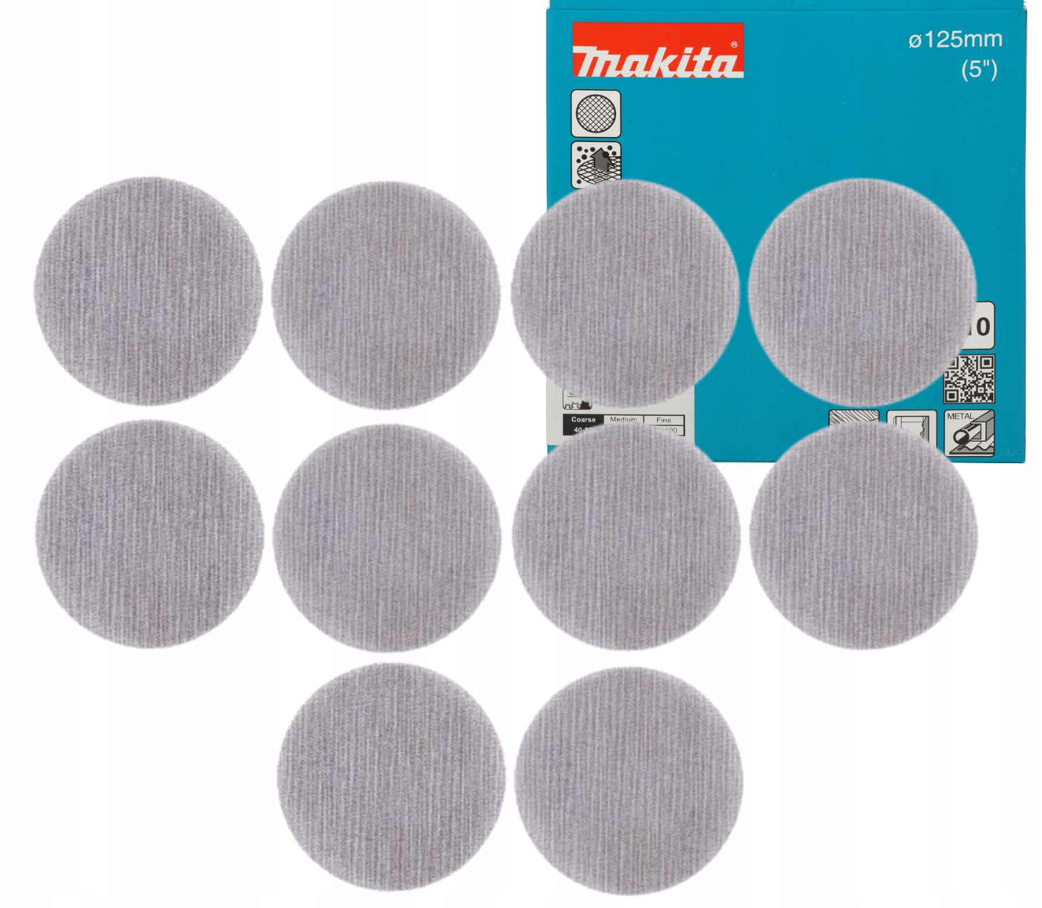 Makita D-78689 Siatka Szlifująca Krążek 125mm P240 10 Sztuk