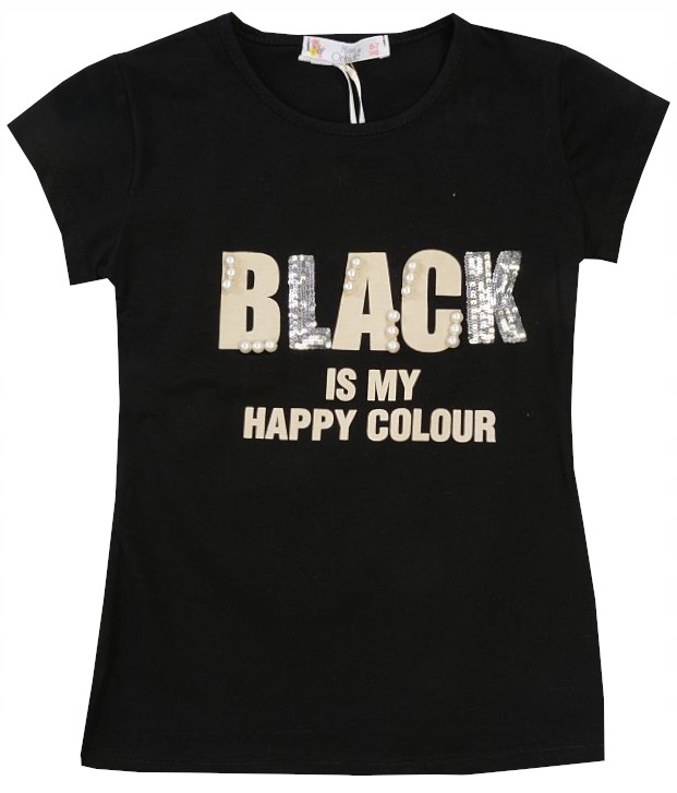

T-shirt Bluzka czarna Perełki 4/5 J121i