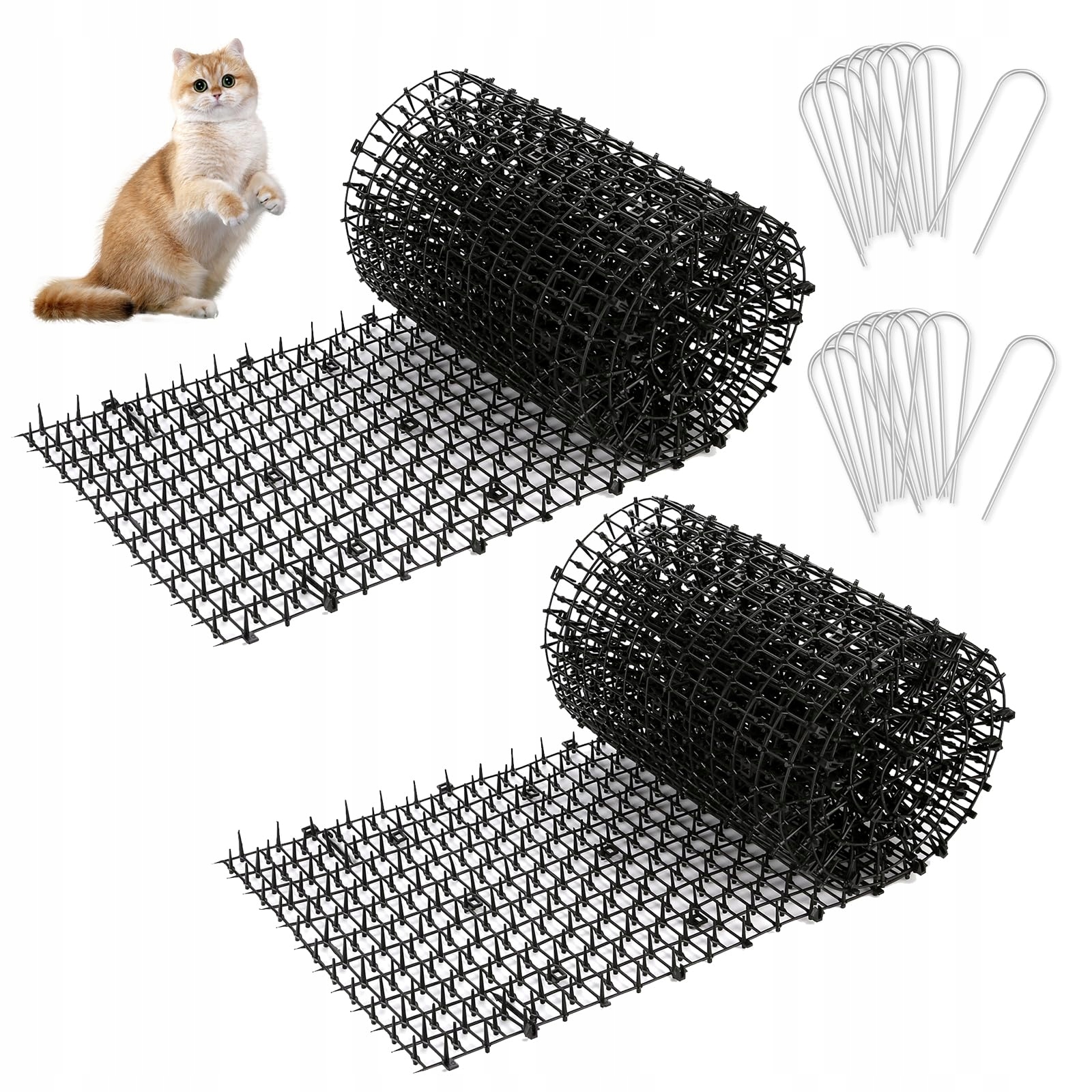 Levně Mřížka s hroty pro zahradu 200 x 30 cm Sada 2 kusů Wadeo