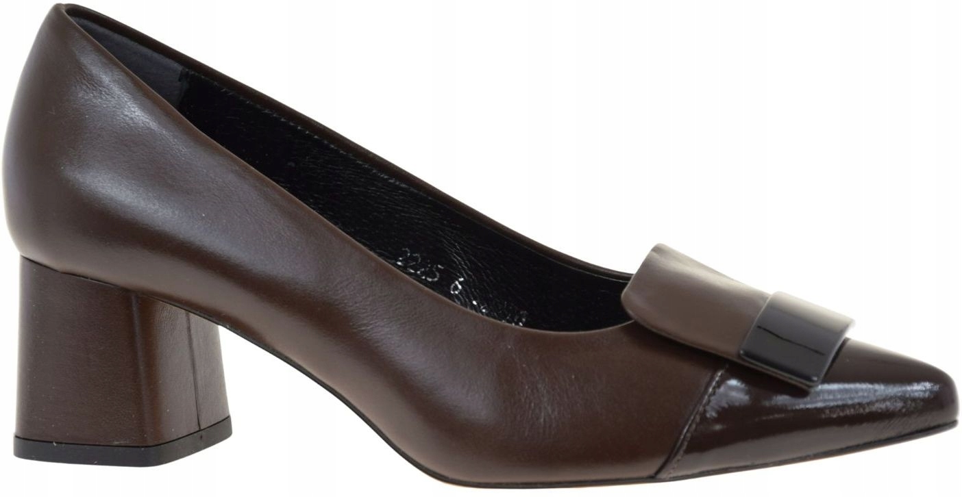 Dámské kožené lodičky hnědá čokoláda na špičatém podpatku Kordel 2990 R38