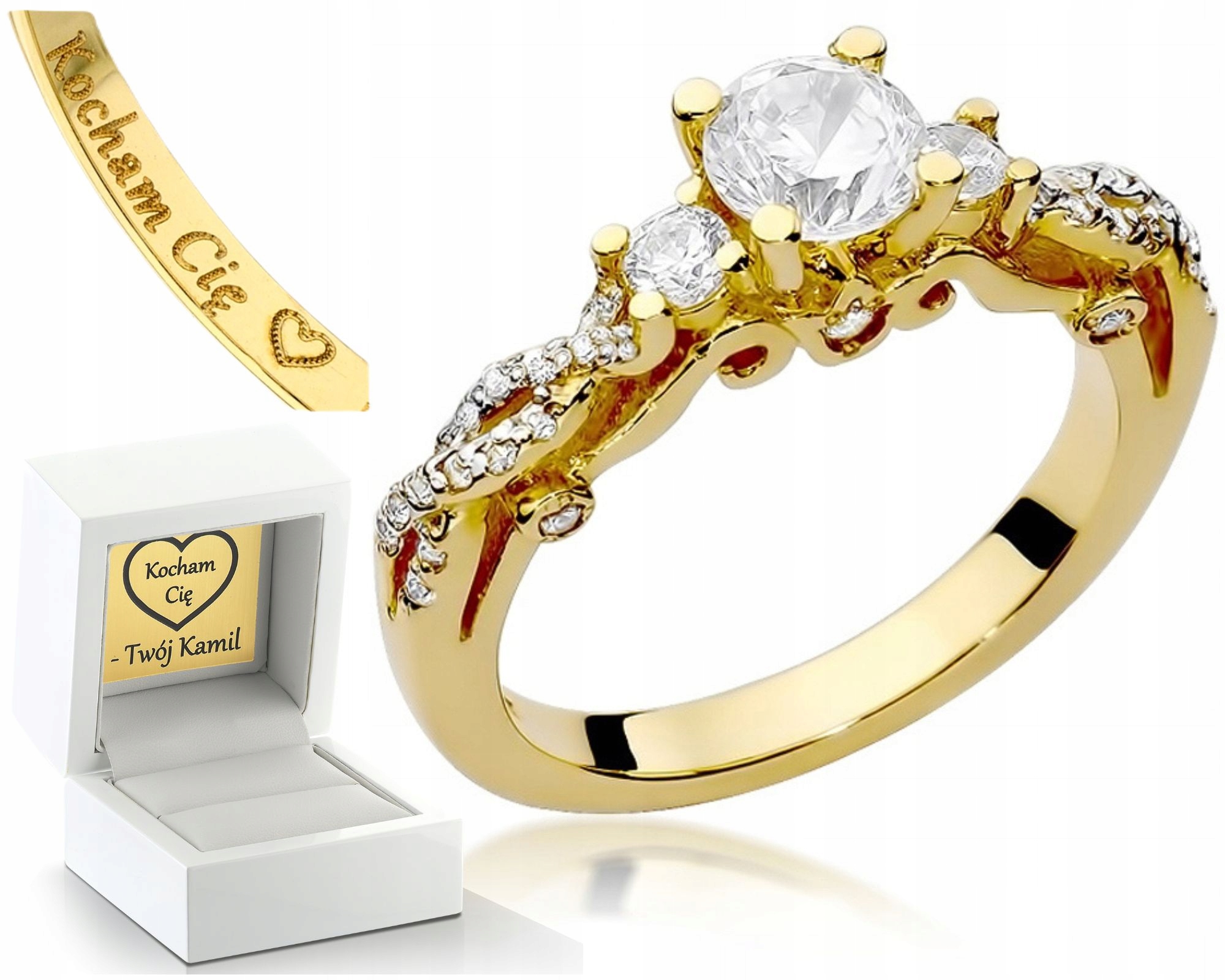 Fenoménní Prstýnek S Diamanty 585 Pro Ženu Dárek Gravírování